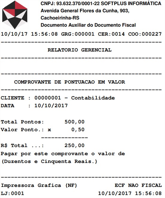 Exemplo da impressão Em Valor 0,5x500