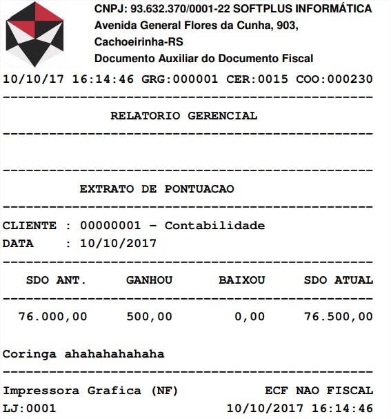 Exemplo da impressão Em Pontos 0,5x500