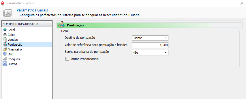 Aba Pontuação