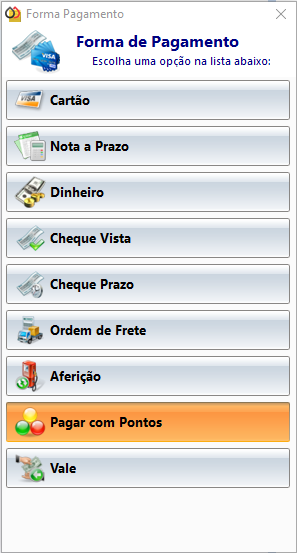 Pagar com pontos