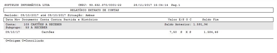 Agrupar lançamentos de Cheque e Cartão