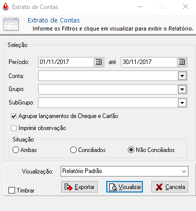 Todos os Filtros do Relatório