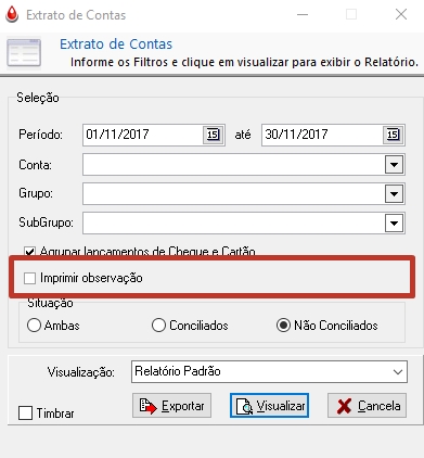 Imprimir Observação