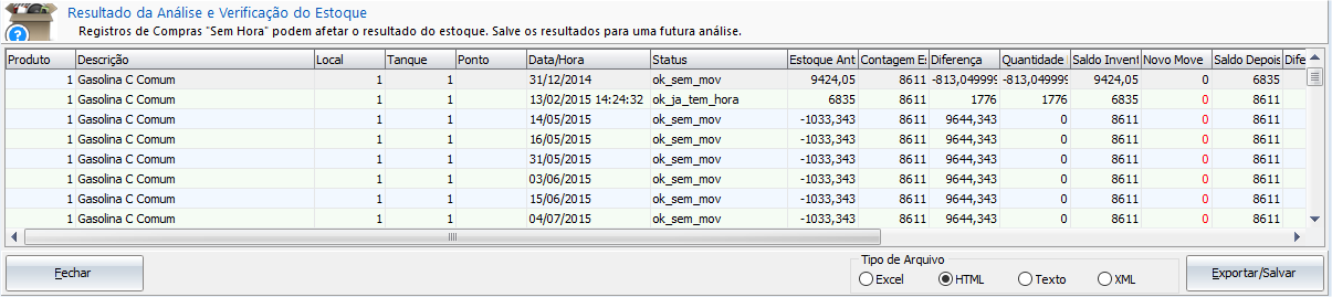 Tela de Verificação de Estoque